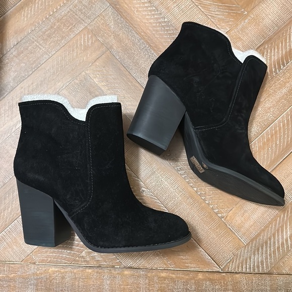 NEW Jessica Simpson Sadora Black Split Suede Block Heel Ankle Boots - Picture 5 of 11